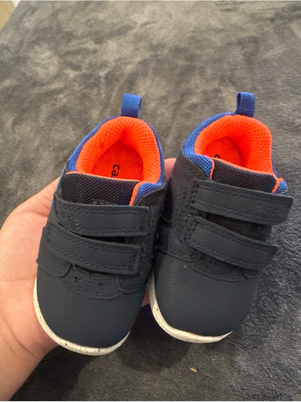 Replay Navy Sneakers with Bright Orange Lining